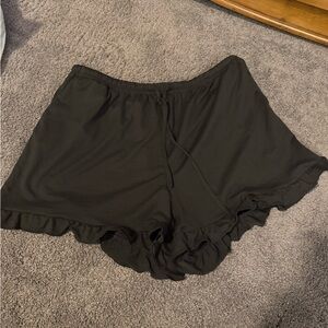 Women's Black Ruffle Hem Sleep Shorts.  So cute and very soft! With pockets.